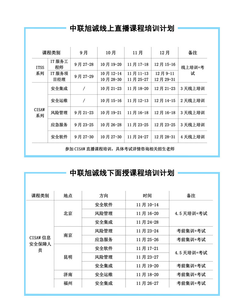 線(xiàn)上線(xiàn)下課程安排